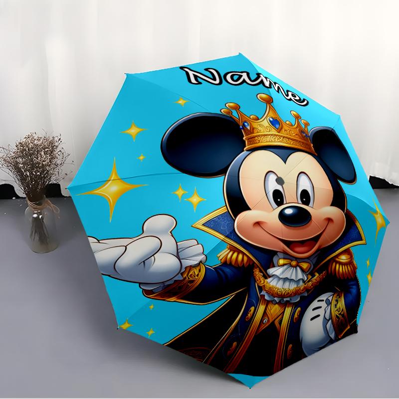 Personalized Name M-Mickey Print Umbrella - Automatic Open/Close, Eight-Rib Durable Frame, Automatic Folding Umbrella