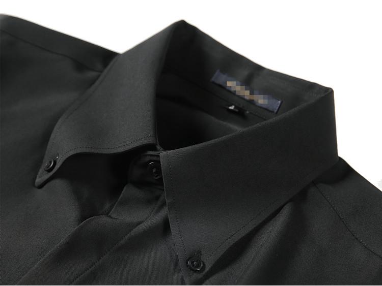 Мужская рубашка с длинным рукавом, не требующая глажки, со скрытой планкой и большим отложным воротником – корейский стиль, повседневный темперамент