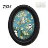 Modern Wall Art Decor Funny Ghost Halloween Art, Vintage Spooky Framed Painting, Small for Studio Cute Oval Home Bedroom Washroom Decoration