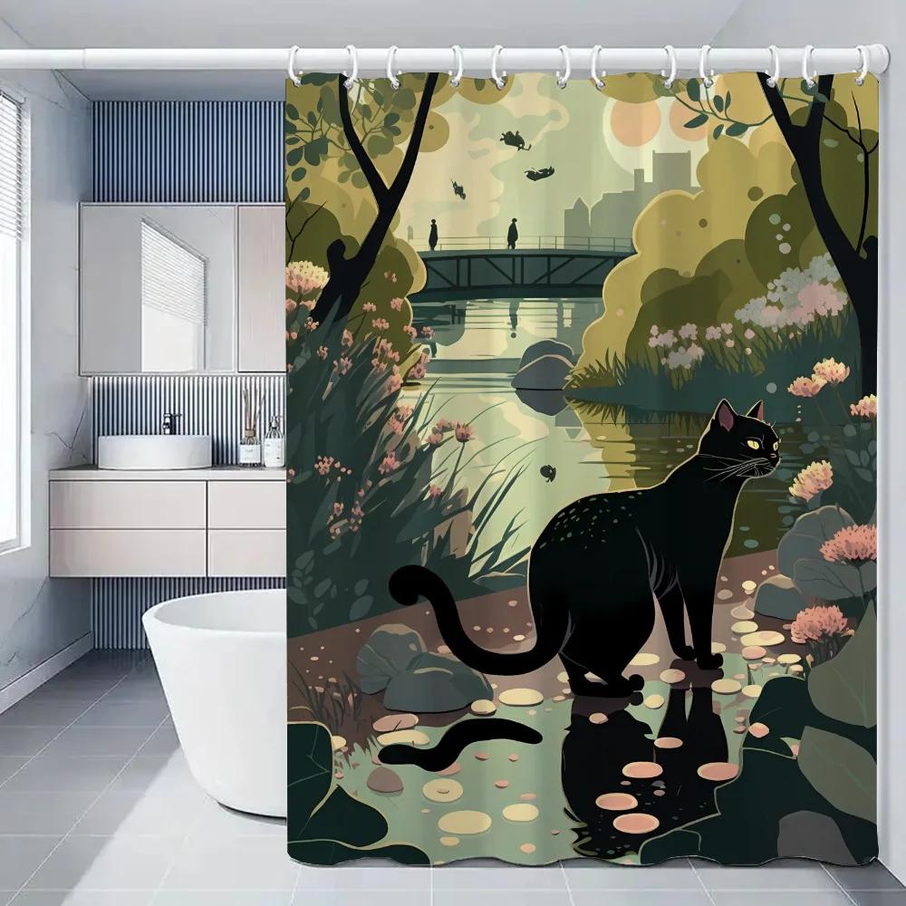 Черные шторки для душа для ванной комнаты, душевые, для ванны, складная перегородка, аксессуары, для спальни, водонепроницаемая ткань, вещи