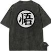 Футболка Dragon Ball Z Аниме Мужская Винтажная Кислотная Стирка Хлопок Уличная Одежда Минималистичная С Графикой