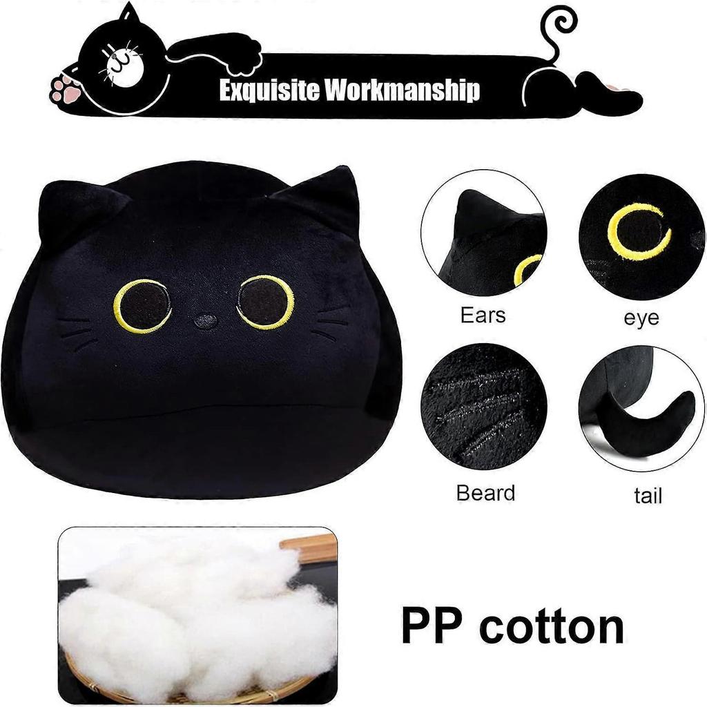Black Cat Stuffed Animal Plush Toy Creative Cat Shaped Soft Pillow Toy 40CM - Christmas Gift
