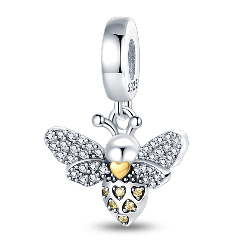925 Silver Sunflower Butterfly Flower Heart Charm for 3mm DIY Bracelet, Beautifully Beaded DIY Fashion Maker Gifts