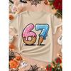 Fashion Men and Women's T-shirt 6 7 Print T-shirt Loose Short Sleeve Tops Summer Casual Round Neck Kids Tees Clothing