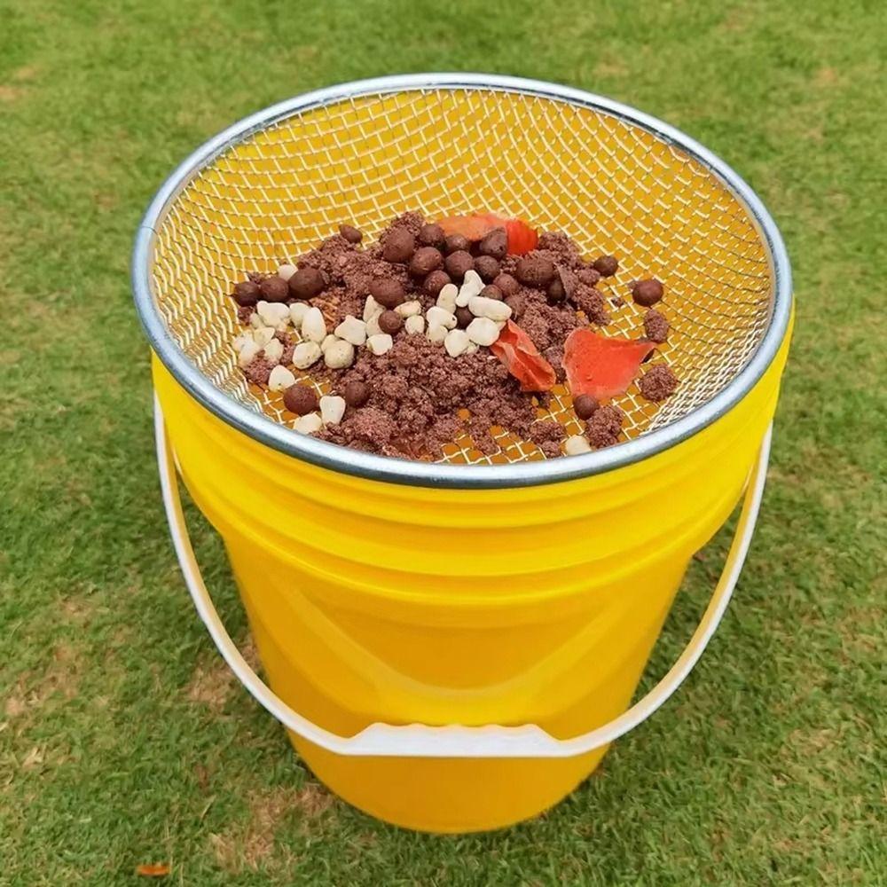 13.78-inch Garden Sieve Stainless Steel Iron Sieve for Separating Soil Rocks Compost and Sawdust