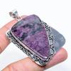 Natural Russian Charoite Gemstone 925 Sterling Silver Gift Pendant 2.60" B2q67