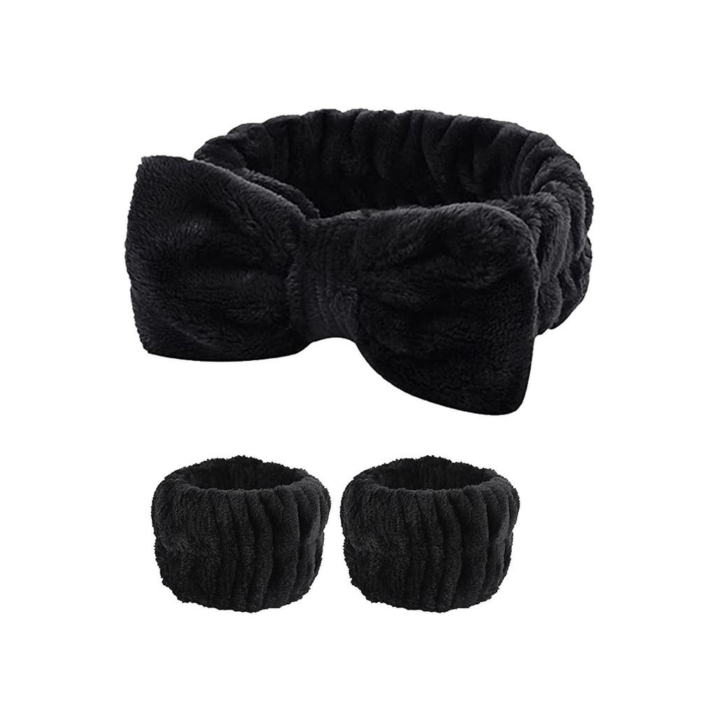 Спа Косметическая Повязка на Голову Бант Повязка для Волос для Женщин Девушек Макияж Умывание Лица Йога Спорт Пушистая Уход за Кожей Обёртывания для Головы для Душа Эластичная