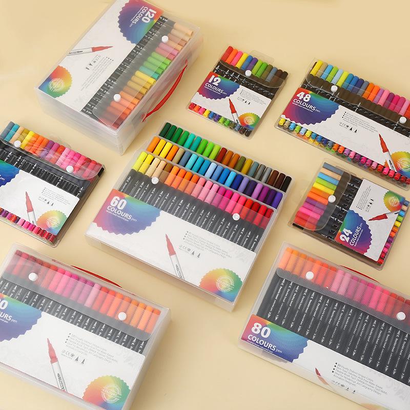 Watercolor Doubleended Pen 120color Set Soft Tip Washable Ecofriendly For Childrens Art And Student Use