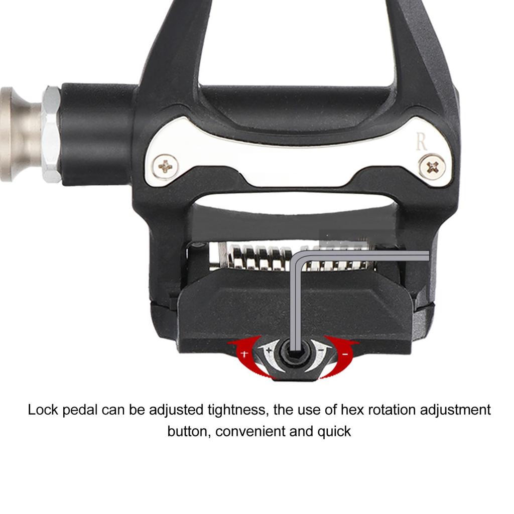 Dilwe Road Bike Pedals, Chromoly Axle, Adjustable Tension, Self-Locking, with SPD System