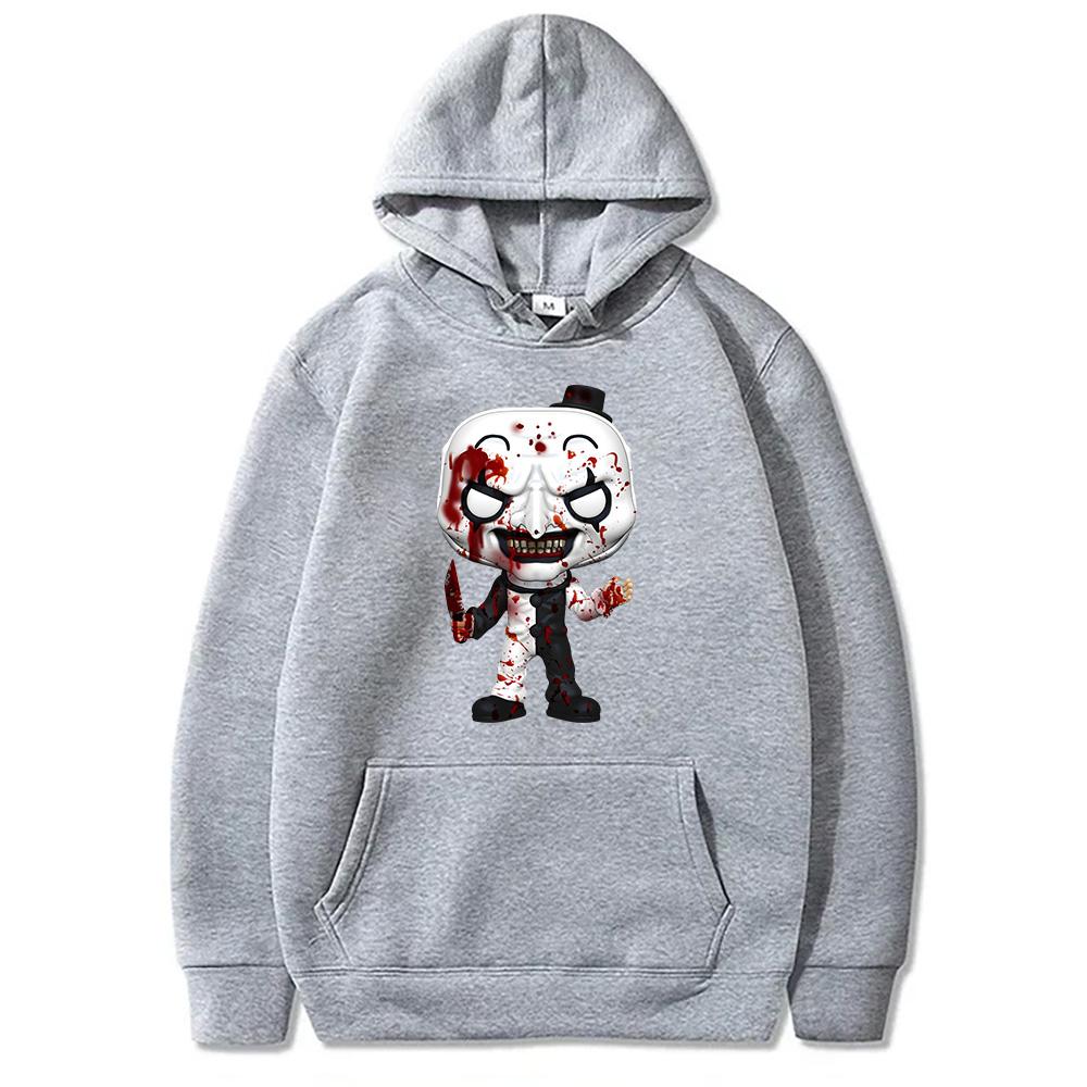 Фильм ужасов Terrifier3 Толстовка с капюшоном Art Clown Art Big Head Одежда для женщин и мужчин Dark Style Толстовка Terrifier Doll Image Pullover
