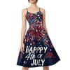Women's Patriotic Starry Night Dress Sleeveless American Flag Design, Perfect for Celebrations & Summer Events