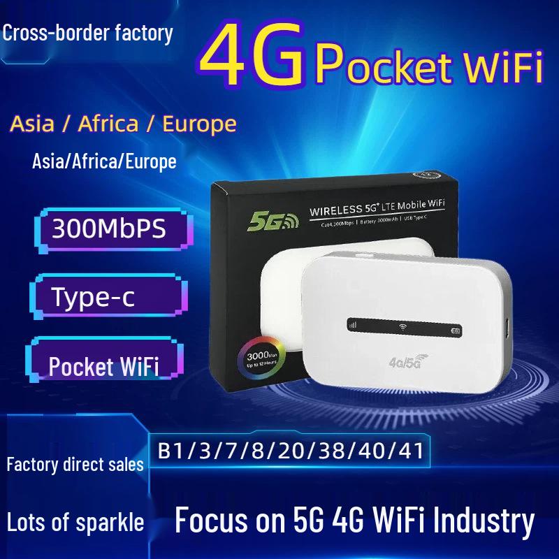 Portable 4G LTE Wireless Router with TYPE-C & Large Battery Capacity WiFi.