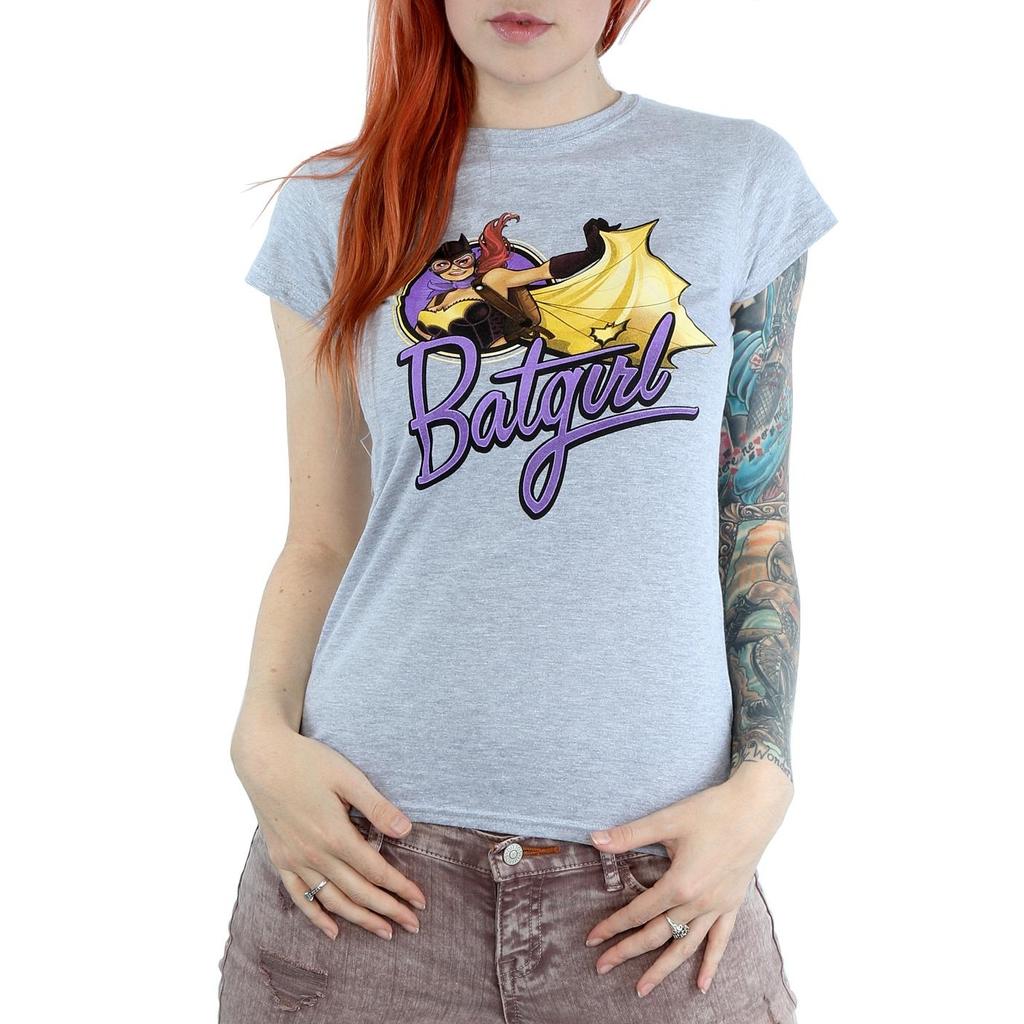 Женская/женская футболка DC Bombshells со значком Бэтгерл Хизер