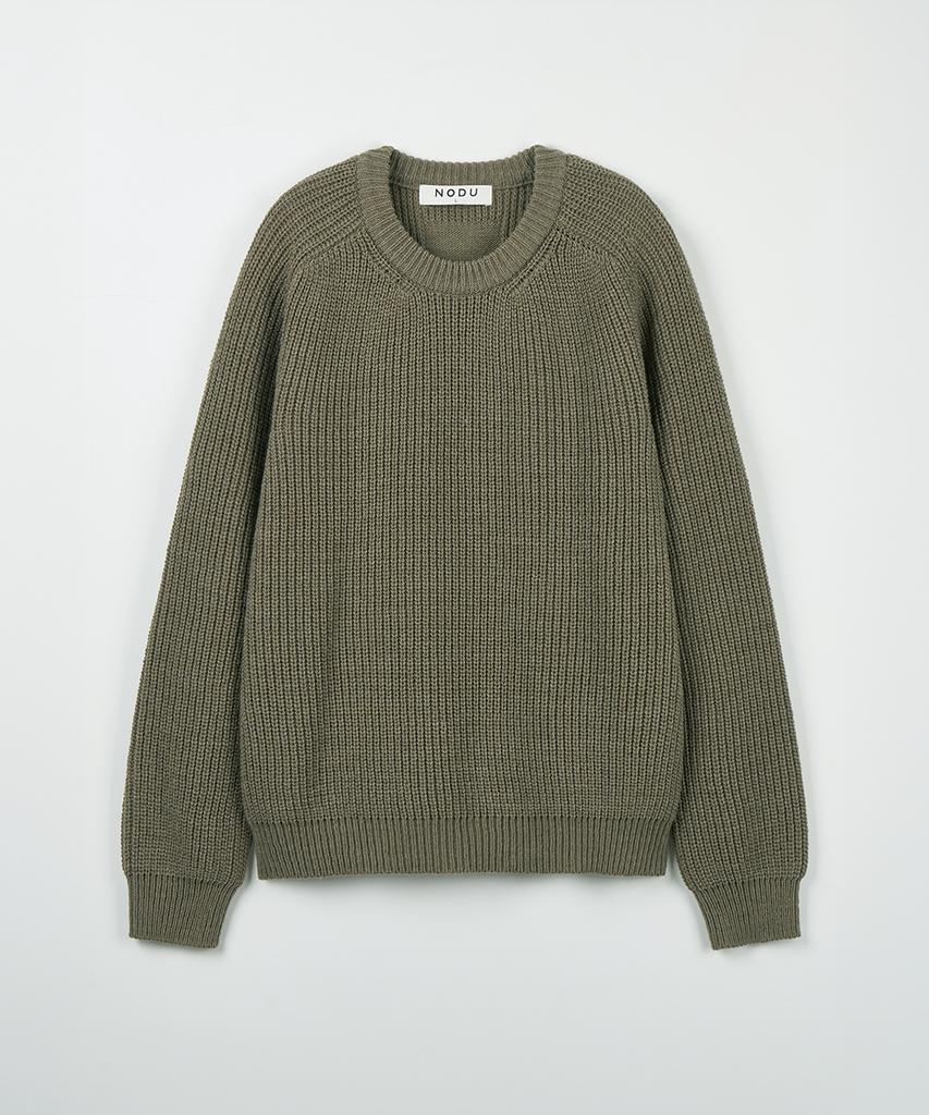NODU Saddle Hazzi Essential Raglan Knit [Khaki]