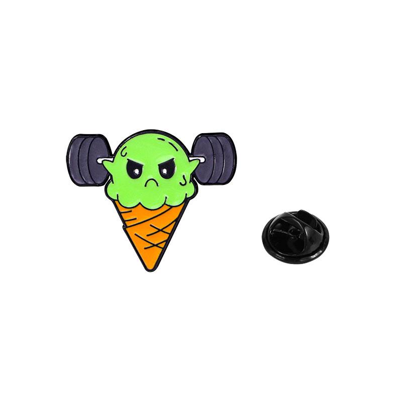 Новая Коллекция Эмалевых Брошей Statement Fitness Food Man: Пицца, Мороженое, Гантели, Гамбургер, Пончик, Штанга