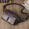 CONTACT'S Натуральная кожа Сумки через плечо для мужчин Повседневная дорожная сумка-слинг Сумка на плечо Мужская поясная сумка в стиле ретро Нагрудная сумка для мобильного телефона для мужчин