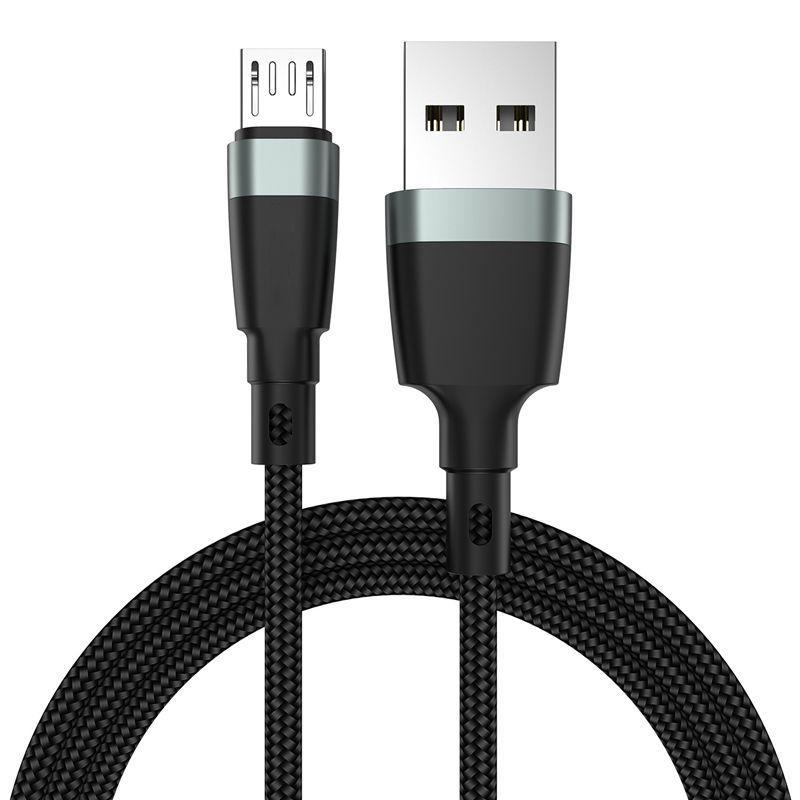 Кабель Micro USB 1 м, 2 м, 3 м, нейлоновый плетеный кабель для быстрой зарядки для мобильного телефона Samsung, Huawei, Xiaomi Redmi, Android