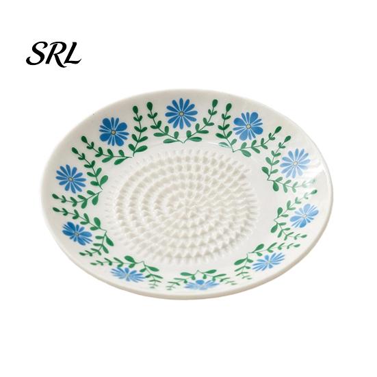 Garlic Dipping Sauce Bowl Ceramic Grinder, Multi-Functional Grating Plate, Manual Ginger Mixing Zester Bowl, All-in-One Prep Serving Dish, Kitchen