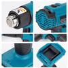 2000W Electric Heat Gun Hot Cordless Handheld Hot Air Gun with Car Film Tool Industrial Home Hair Dryer For Makita 18V Battery