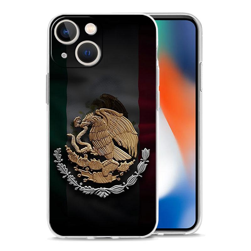 Чехол для телефона iPhone 17 Air Cases iPhone 16 15 12 13 14 Pro Max SE 7 8 Plus iPhone11 Прозрачный Мягкий Чехол Флаг Мексики