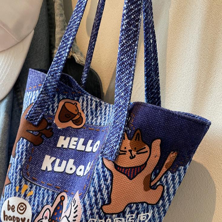 Холщовая сумка женская сумка через плечо модная иллюстрация дизайн женская сумка печать офисные работники личность тренд сумка через плечо для поездок на работу