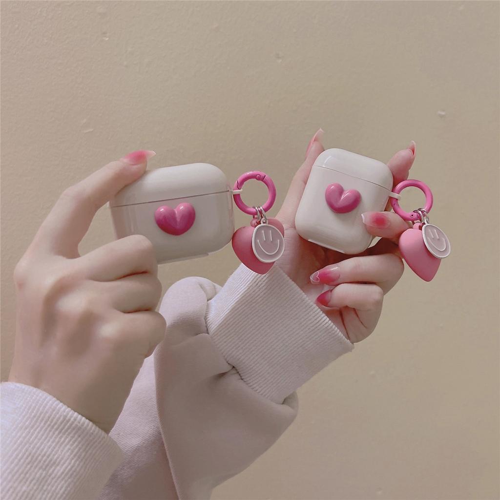 Applicable to Apple AirPods 1 generation Bluetooth headset case Pro1 peach powder love Apple headset case 1st generation