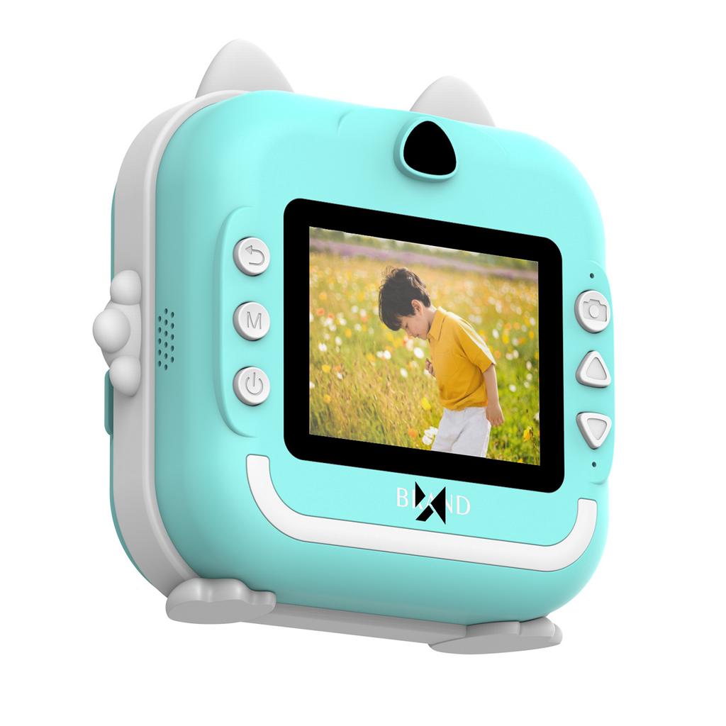 Mini drukarka termiczna WDT-02 z aparatem kamerą dla dzieci - niebieska