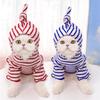 Pet Autumn and Winter Clothing, Striped Caps, Cat Bippers, Dog and Cat Clothes, Bichon Frise Dog Supplies
