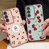 Large Cherry Print Case For Samsung Galaxy S24 S21 FE S25 S24 S23 Ultra A56 A55 A54 A15 A16 A25 A35 A36 A53 Soft TPU Phone Cover
