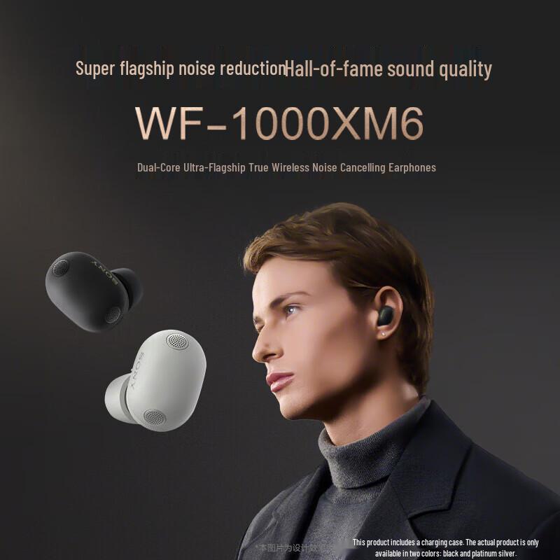 Sony Полностью беспроводные наушники с шумоподавлением WF-1000XM6