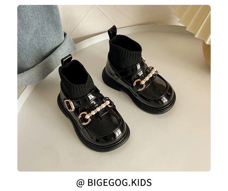 2025 Autumn/Winter Children's Ankle Boots: Leather First Walker Sock Boots for Girls