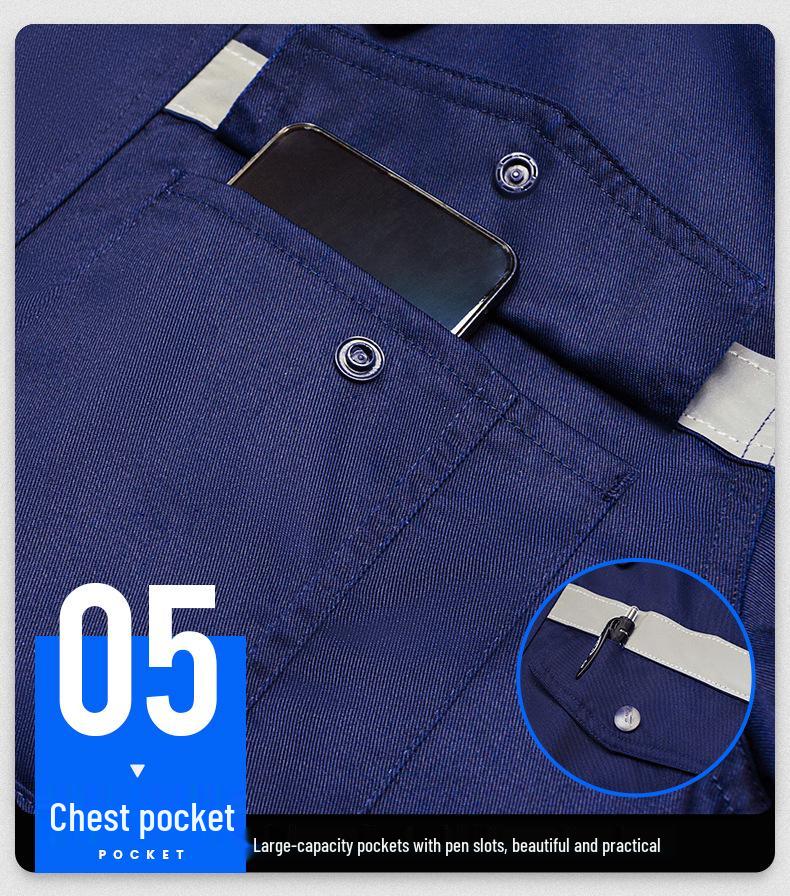 Мужской светоотражающий рабочий комплект - Прочный комбинезон для мастерской, авторемонта и защиты труда (Весна осень)