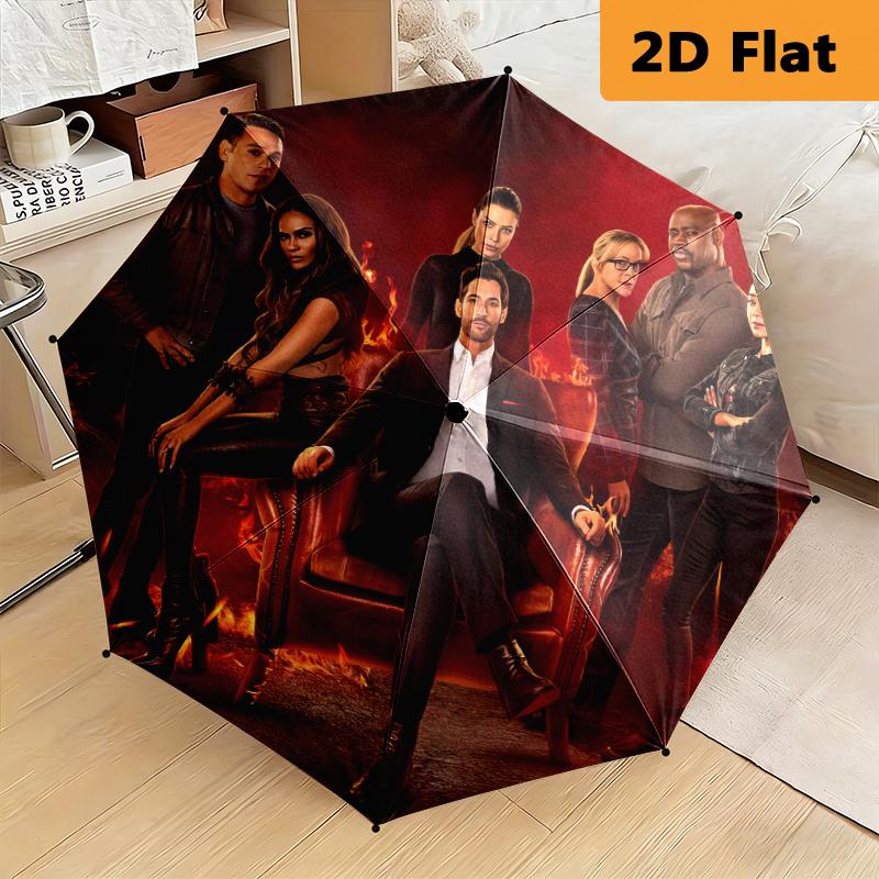 1pc horror movies Foldable Umbrella with Durable Iron Frame, 8-Rib Structure - Perfect for All Seasons Home and Travel Use, Multi-Functional Design