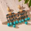 Bohemia Style Bohemian Turquoise Earrings Green Water Drop Earrings Pendant  Summer Party