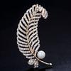 Vintage Vintage Pearl Feather Brooch Luxury Temperament High-End Brooch Pin Versatile Accessories