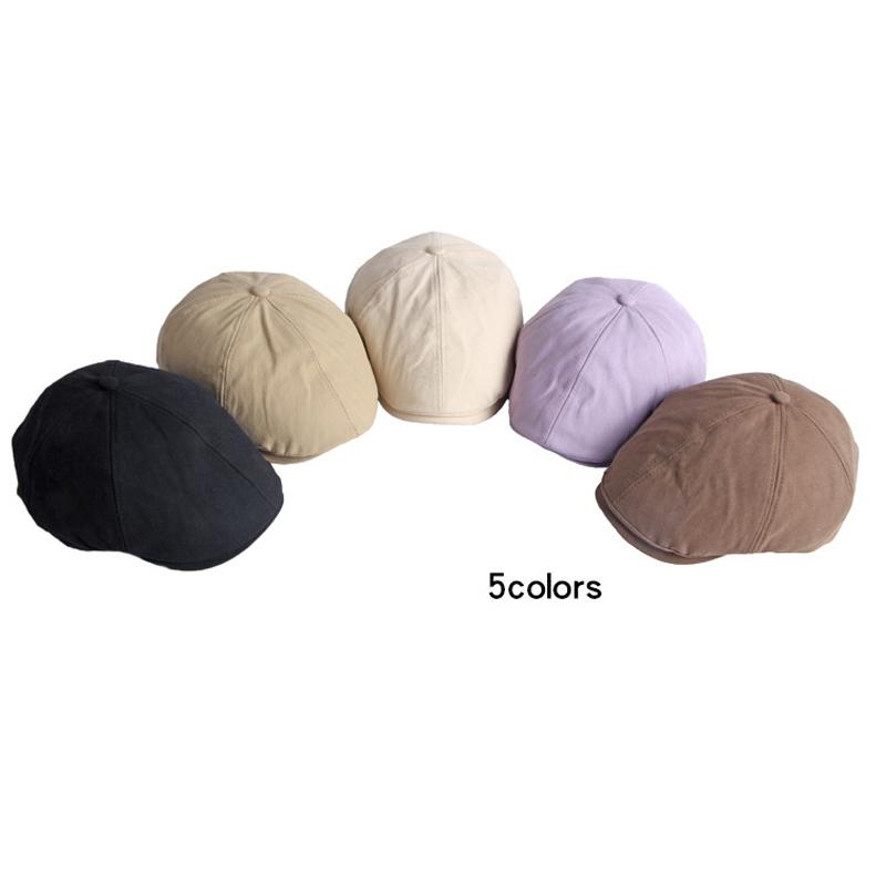 Cotton Newsboy Cap for Men British Retro Beret Women Six-Piece Forward Cap Gatsby Painters Hats Visor Hats Gorro Hombre Boina