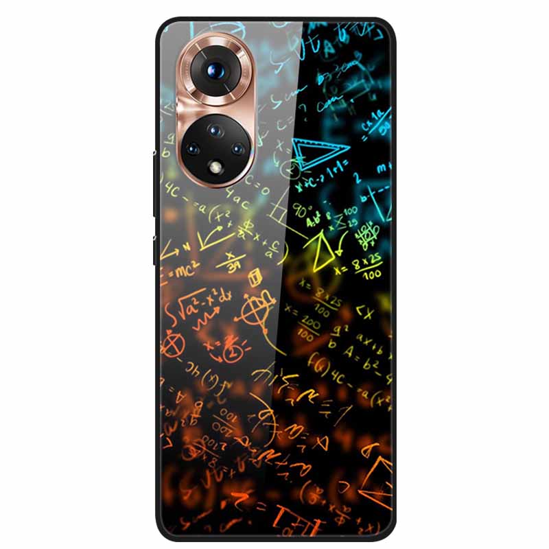 Чехол для Honor 50 Мультяшный Закаленное Стекло Задняя Крышка Жесткий Чехол Для Телефона Huawei Honor 50 Pro NTH-AN00 NTH-NX9 Fundas Coque