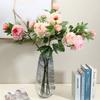 Peony Flower Artificial Bouquets for Home Table Arrangements Artificial Flowers for Living Room Decoration