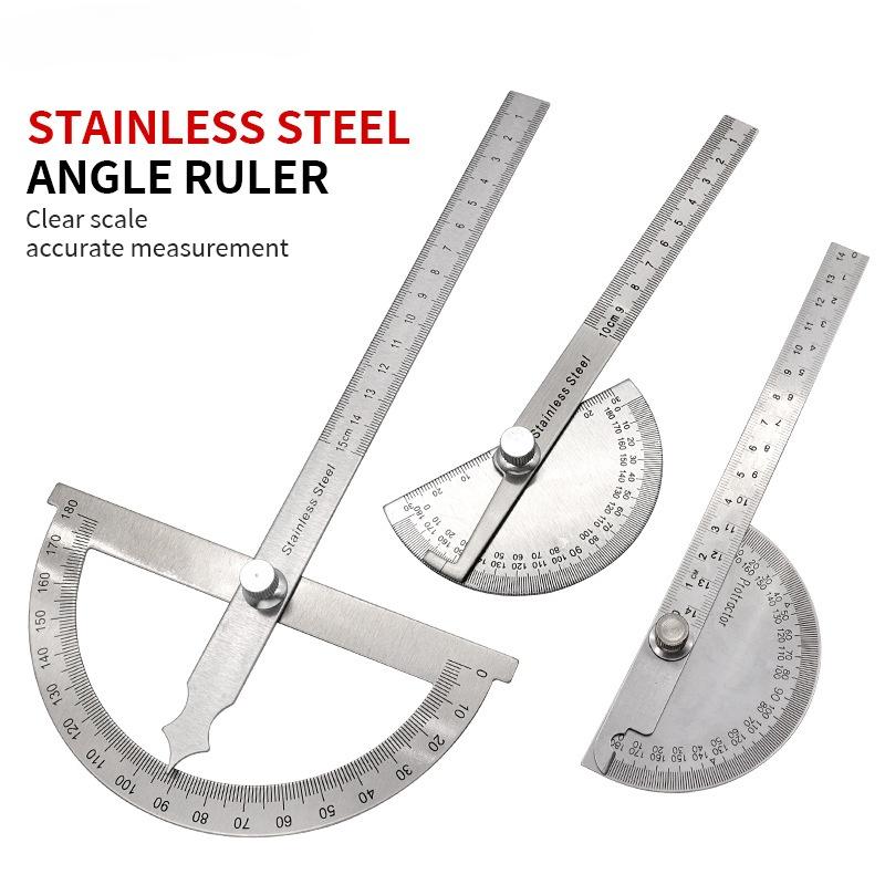 Angle Ruler Single Arm Stainless Steel Angle Gauge 180 Degree Adjustable Semicircular Indexing Gauge Protractor Angle Ruler