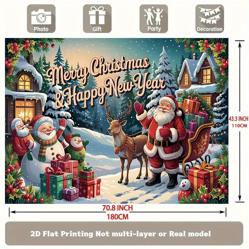 Party Backdrop Christmas Flat Piece Festive Scene Made Event Photo Background Party Decor