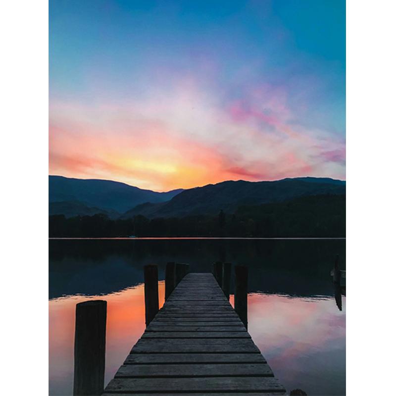 Алмазная картина 5D DIY Приморский Полный дрель Квадратная Алмазная вышивка Закат Картина горный хрусталь Пейзаж Настенный декор