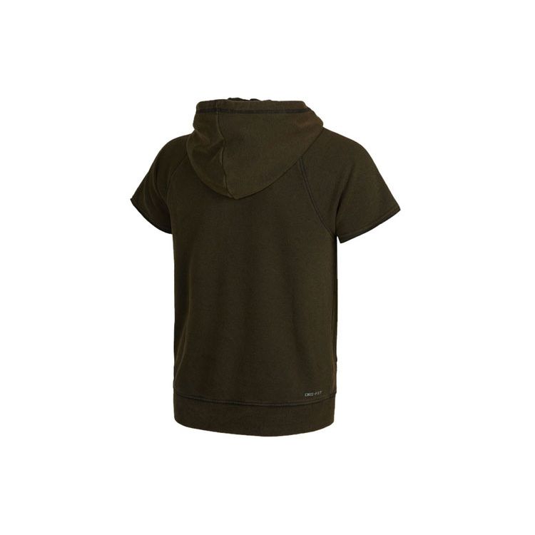Jordan Dri-FIT Zion Быстросохнущая спортивная толстовка с вышитым логотипом и короткими рукавами, мужская толстовка с капюшоном зеленого цвета DA9843-010