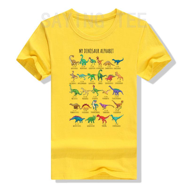 Types of Dinosaurs Alphabet AZ ABC Dino Identification TShirt Cute TRex Dinosaur Lover Graphic Tee Tops Lovely Gifts for Son