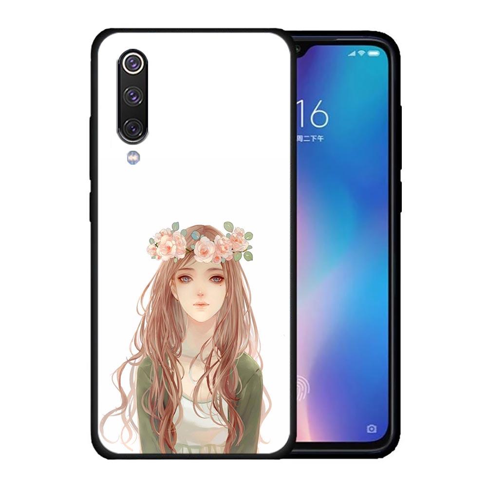 Kawaii аниме милый красивый чехол для телефона для девочек для Xiaomi Mi A2 8 9 SE 9T 10 10T 10S CC9 E Note 10 Lite Pro 5G 4G черный чехол