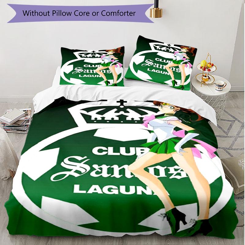 3pcs Duvet Cover Set (1*Duvet Cover + 2*Pillowcase, Without Core), Club Santos Laguna Print Soft All‑Season Bedding Set, Home Bedroom Decor Gift