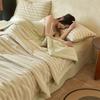 Sleeping grid cotton linen summer quilt
