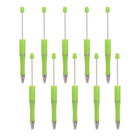 10 шт. ручек DIY с бусинами, с разноцветными бусинами и заправляемыми чернилами, шариковая ручка для плавного письма, креативная поделка для детей, забавные школьные принадлежности