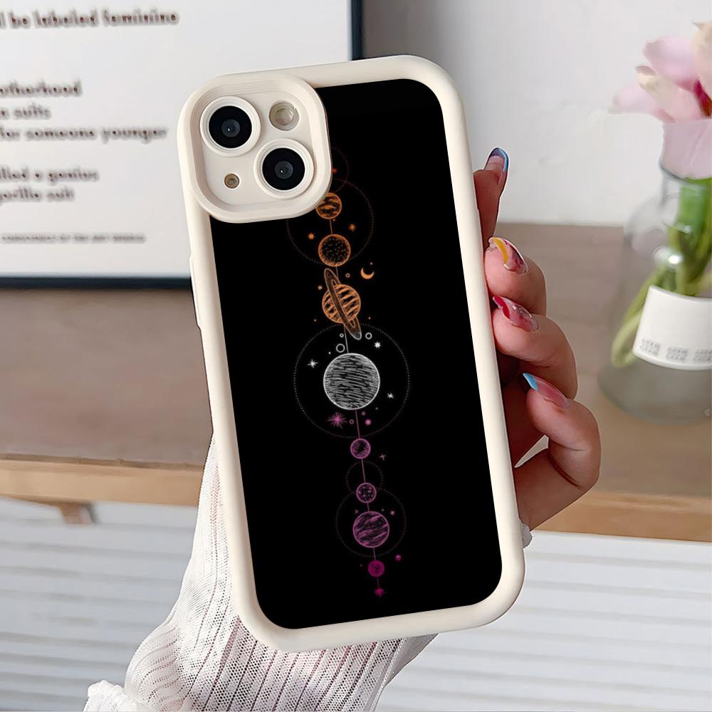 Чехол для мобильного телефона "Солнце и Луна" для iPhone 17 16 15 14 13 12 11 Air Pro Max Plus Утолщенный ТПУ Цветной Чехол Красивый Роскошный