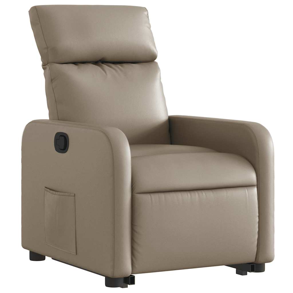 Recliner with Rising Function Cappuccino Brown Artificial Leather