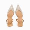 Women's Pointed Head High Heeled Sandals Summer 2024 Sexy Woman Shoes Fashion Pearl Decoration Slingback Woman Pumps